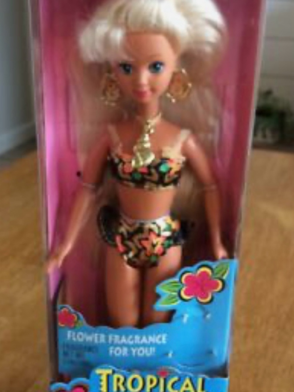 Vintage 90s Tropical Splash Skipper Barbie Doll NEW IN BOX Scented Flower Rare